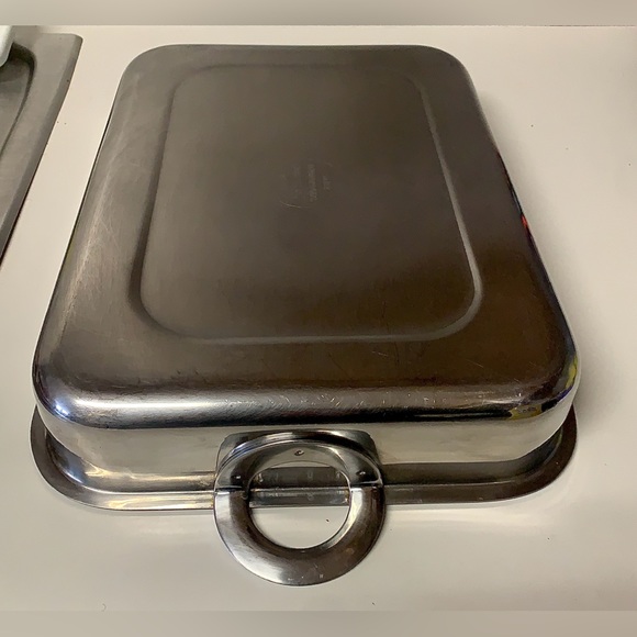 Vtg DANSK INTERNATIONAL Korea Handled Rectangular Stainless Steel Roasting Pan - Picture 11 of 16